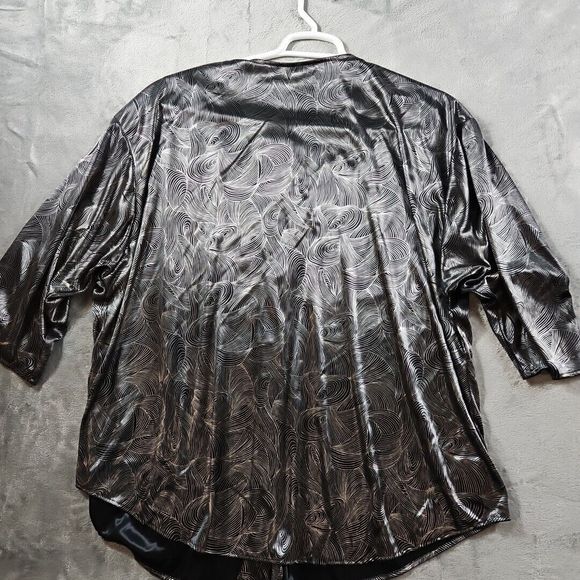 Distinctly Different Women's 22/42 Silver black Metallic Blouse Top Party - Picture 8 of 11